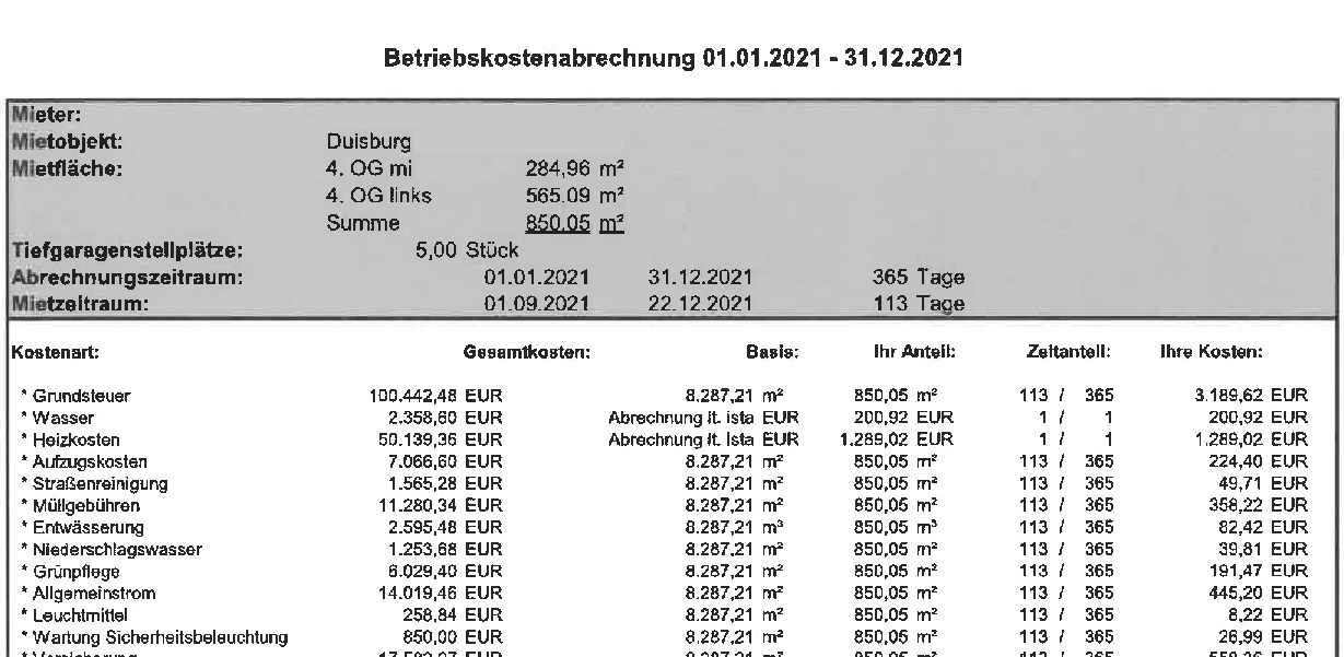com-stone GmbH Bild Nebenkostenabrechnung com-stone GmbH Nebenkostenabrechnung